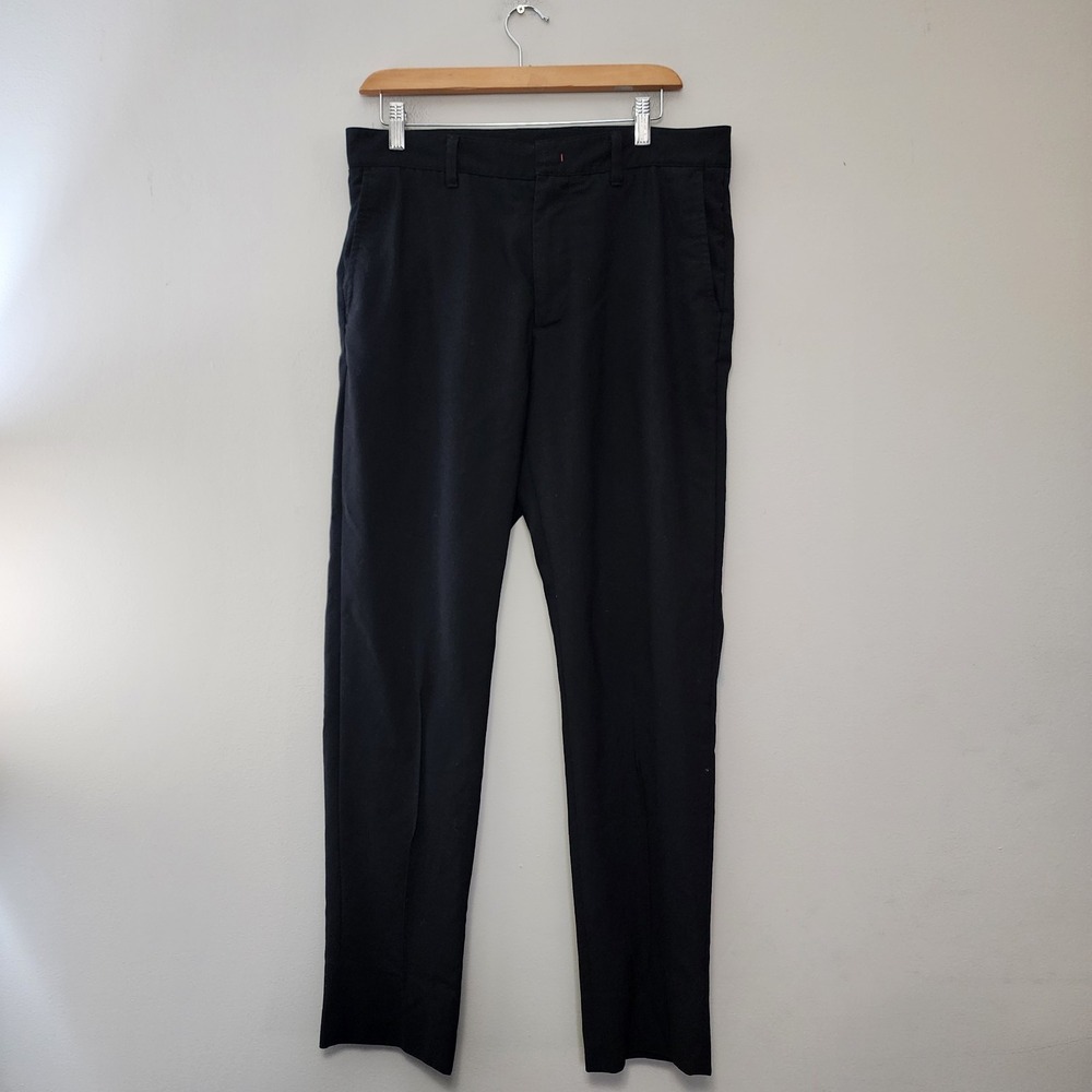 424 Fairfax Pants Mens 50 32x31 Black Trousers Slacks Wool Blend Fourtwofour